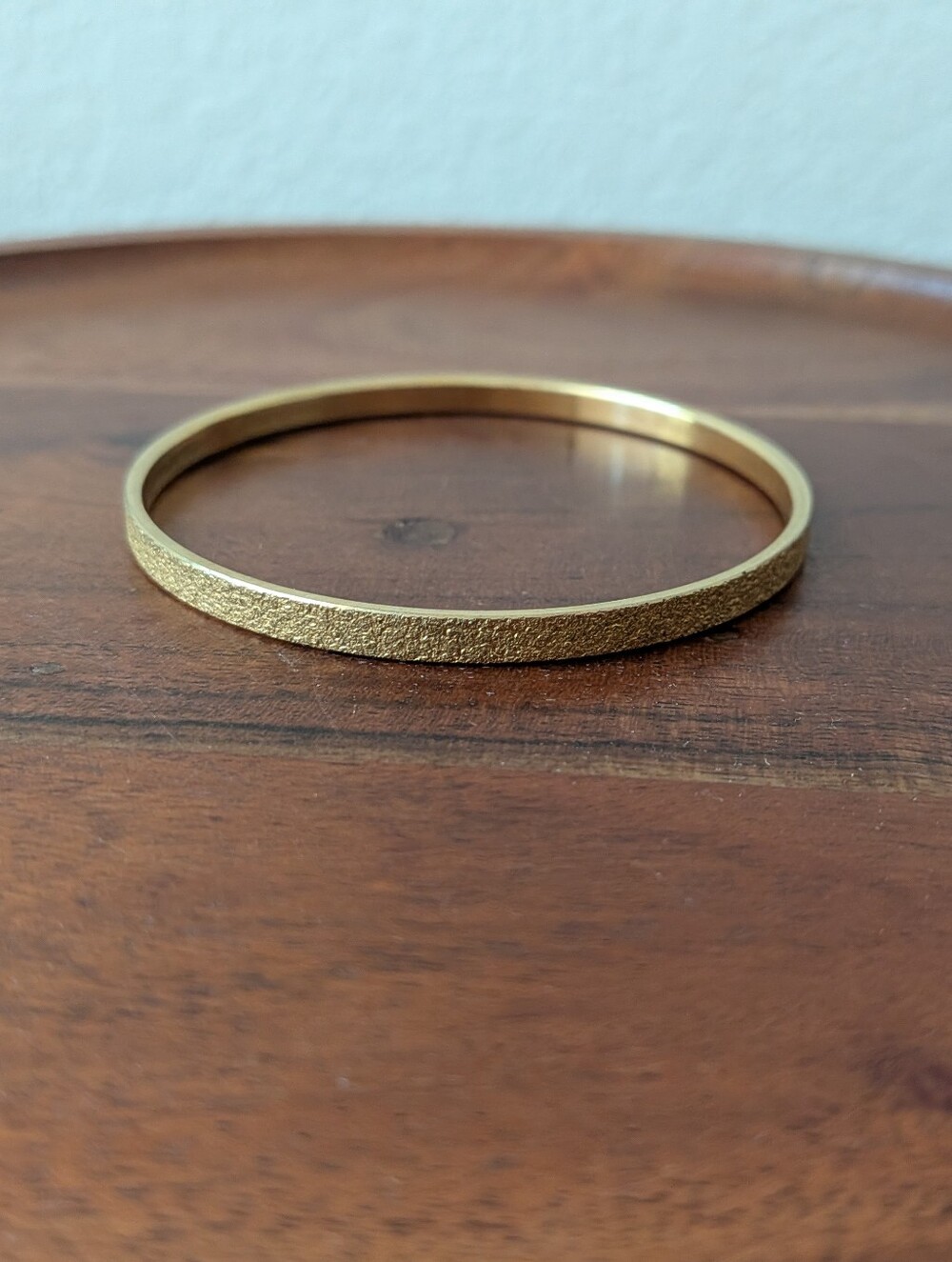 Vintage Monet Brushed Gold Tone Skinny Bangle Bracelet
